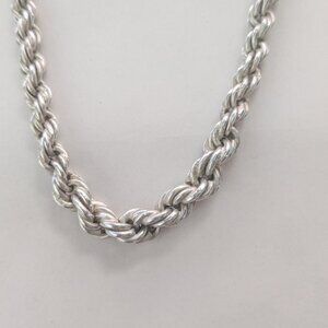 Heavy Graduated Braided TAXCO Mexico 925 Silver Chain Necklace